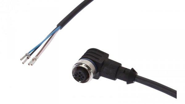 Złącze do samokonfekcjonowania M12 kątowe żeńskie druga końcówka niezarobiona 4-pinowe PUR 4x0.34mm² 250V -30-90C IP67 VKA00321