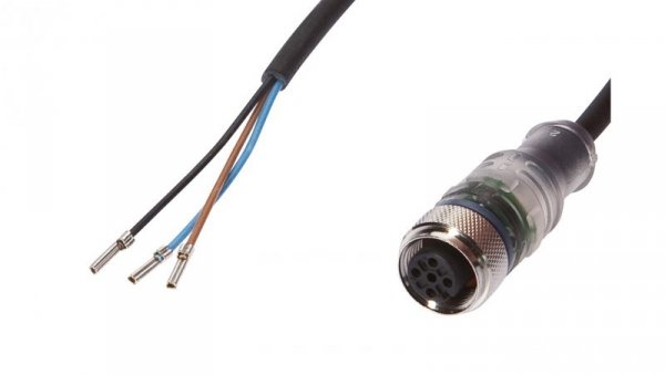 Złącze do samokonfekcjonowania M12 proste żeńskie 3-pinowe końcówka niezarobiona 3x0.34mm² PUR IP67 wyświetlacz LED VK300225