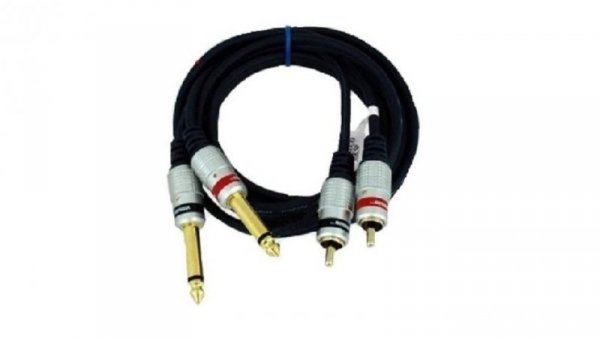 Kabel audio 2xwt.Jack 6,3 mono/2xwt.RCA MK50 10m