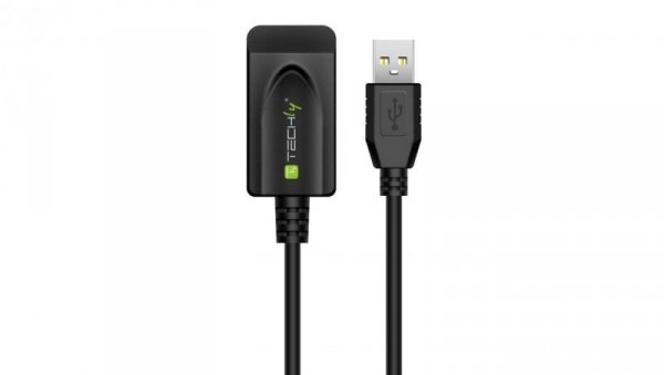 Kabel Przedłużacz Aktywny USB 2.0 A-A M/F 5m Czarny
