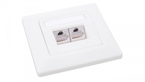 Gniazdko Solarix CAT5E STP 2 x RJ45 podtynkowe białe SX9-2-5E-STP-WH