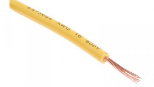 Kabel trzynormowy, dł. 100m 1,5 mm², 21 A, 1 kV DC, 600 V AC, Maks. +105C Żółty Zgodność z trzema normami, RS PRO
