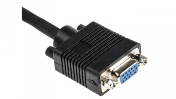 Zespół cyfrowych kabli wideo i monitorowych 0.5m Męskie złącze VGA HD15 to Złącze żeńskie SVGA HD15 Czarny