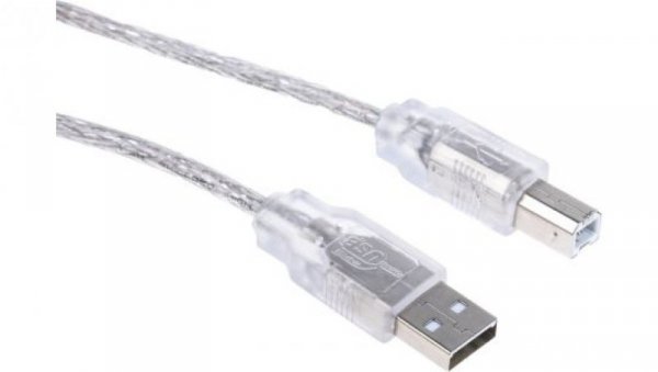 Kabel USB, dł. 3m, kolor: Przezroczysty