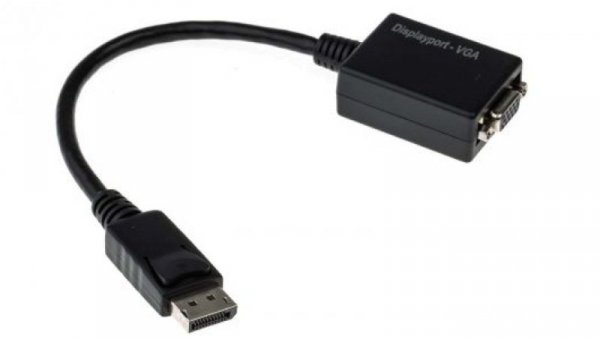 Kabel KVM, dł. 150mm - Męskie DisplayPort - Żeńskie VGA, kolor: Czarny, RS PRO