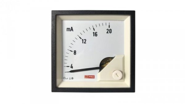 Amperomierz analogowy panelowy 20 (Input)mA DC -10C do +65C RS PRO