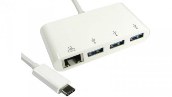 Hub USB USB 3.1 RJ45 1 USB USB C, RS PRO