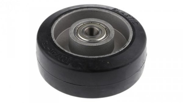 Kółko do wózka, Lite, Guma, Czarny, obc.: 160kg, śred.: 100mm, szer.: 40mm