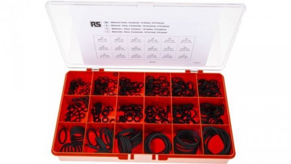 Zestaw oringów, wymiary metryczne Viton, Kit Contents 510 szt. RS PRO