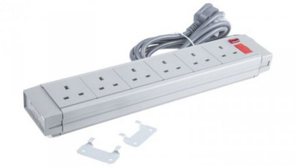 Przedłużacz 6-gniazd 230 V AC Typ G - brytyjski 2m 2494558