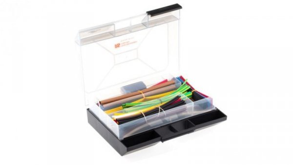 Zestaw tulei kablowej Black, Blue, Brown, Green/Yellow, Red, White, Yellow Poliolefina, 2:1, 3:1 Shrink Ratio RS PRO