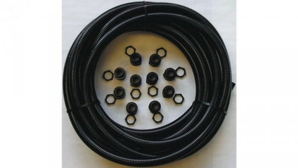 Zestaw przewodu elastycznego, Ø 25mm, dł. 10m, materiał: Tworzywo sztuczne, kolor: Czarny, IP66, -40→ +105 C,