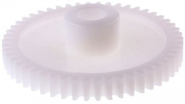 Koło zębate walcowe, moduł: 1, l.zębów: 50, śr. piasty: 16mm, śr. otworu: 8mm, POM