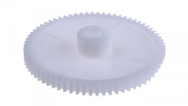 Koło zębate walcowe, moduł: 1, l.zębów: 70, śr. piasty: 18mm, śr. otworu: 8mm, POM