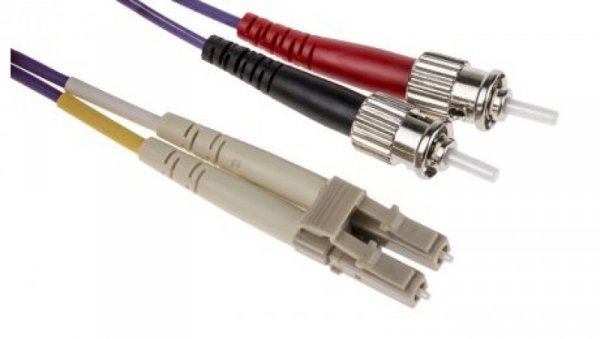 Kabel światłowodowy, średnica: 50/125μm, OM3 Wielomodowy, Fioletowy, LC/ST