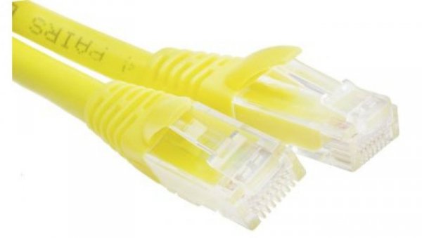 Kabel kategorii 6, Żółty, Wtyk RJ45/męski RJ45dł.: 500mm, mat. koszulki: LSZH