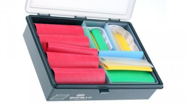 Zestaw tulei kablowej Blue, Red, White, Yellow Poliolefina, 2:1, 3:1 Shrink Ratio RS PRO 12.7 mm, 19.1 mm, 25.4 mm,