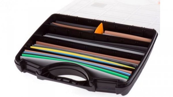 Zestaw tulei kablowej Black, Blue, Green/Yellow, Red, White Poliolefina, 2:1 Shrink Ratio RS PRO 6.4 mm, 9.5 mm, 12.7