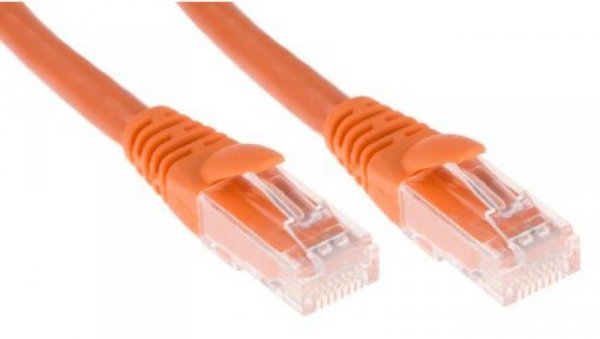 Kabel kategorii 6, Pomarańczowy, Wtyk RJ45/męski RJ45dł.: 1m, mat. koszulki: LSZH