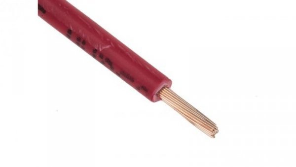 Przewód jednożyłowy linkowy, 2491B, 1 mm², 32/0,2 mm, 17 AWG, Bezhalogenowe, 500 V, Czerwony, dł. 100m, RS PRO