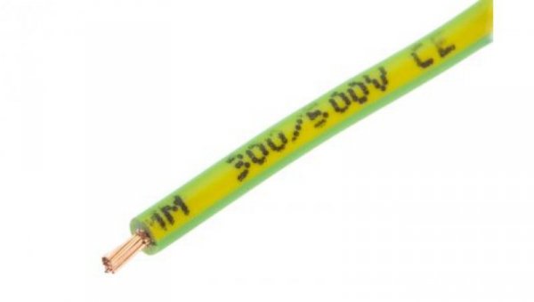 Przewód jednożyłowy linkowy, 2491B, 1 mm², 32/0,2 mm, 17 AWG, Bezhalogenowe, 500 V, Zielony/Żółty, dł. 100m, RS PRO