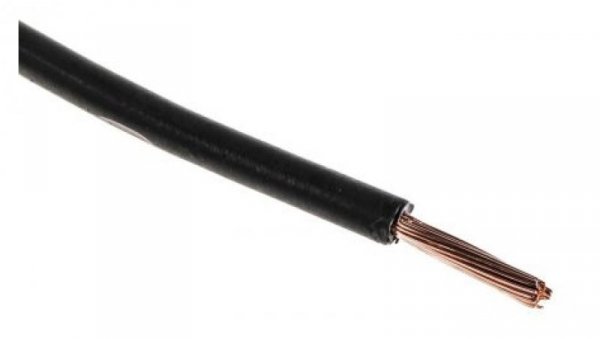 Przewód jednożyłowy linkowy, 2491B, 1.5 mm², 30/0,25 mm, 15 AWG, Bezhalogenowe, 750 V, Czarny, dł. 100m, RS PRO