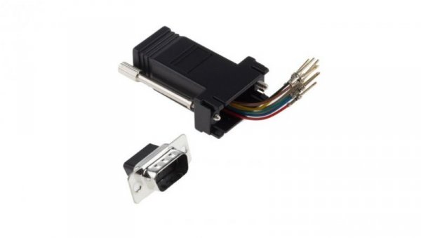 Adapter do złączy RJ, 1 portów Bez ekranowania, 9-stykowe D-sub męskie, RJ45