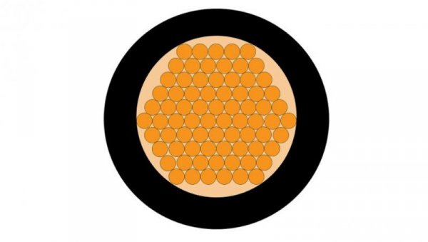 Przewód jednożyłowy linkowy, 25 mm², 234/0,35 mm, 3 AWG, PVC, 750 V, Czarny, dł. 100m, RS PRO