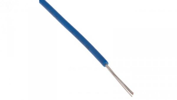 Przewód jednożyłowy linkowy, Przewód instalacyjny, 0,08 mm², 7/0,12 mm, 28 AWG, MPPE, 600 V, Niebieski, dł. 100m, RS PRO