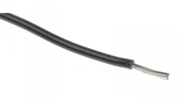 Przewód jednożyłowy linkowy, UL 3239, 0,2 mm², 11/0,16 mm, 24 AWG, XLPE, 6 kV DC, Czarny, dł. 100m, RS PRO