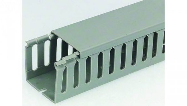 Koryto kablowe Szary PVC Otwarty Koryto panelowe z otworami 80 mm 80mm 1m RS PRO