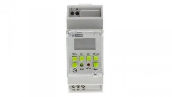 Wyłącznik czasowy na szynę DIN Cyfrowe 1-kanałowy godzinny 110 → 240 V AC