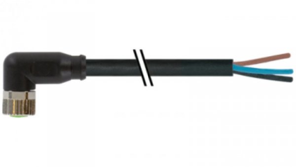 Konektor M8 żeński kątowy z wolnym końcem przewodów 5m 7000-08081-6100500