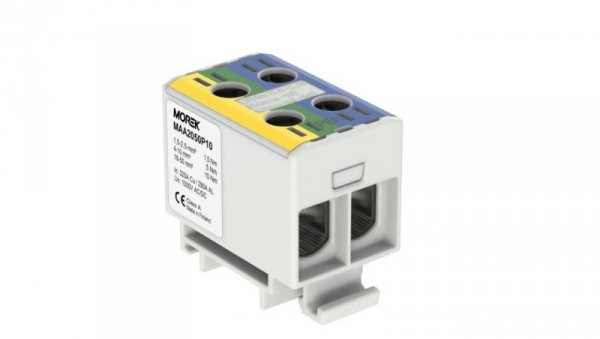 Złączka OTL-PEN50 żółto-zielony, niebieski 2xAl/Cu 1,5-50mm² 1000V AC / 1500V Zacisk uniwersalny do instalacji TN-C-S MAA2050P10