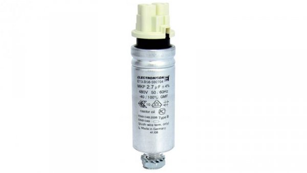 Kondensator rozruchowy 2,7uF/480V M8X10