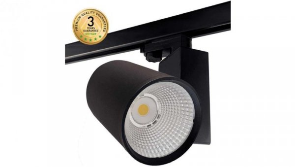 Projektor LED na szynę 20W 2100lm 4000K/neutralna IP20 z adapterem 3-fazowym czarna SPOTEO TRACK B 20W 45 NW GXTR102