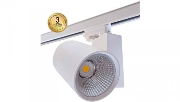 Projektor LED na szynę 40W 4100lm 3000K/ciepła IP20 z adapterem 3-fazowym biała SPOTEO TRACK W 40W 45 WW GXTR109