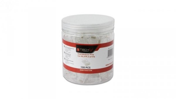 Wtyk modularny RJ45 8P8C Cat5E UTP Na Drut Słoik 100 Sztuk IWP-JAR-C5RTY