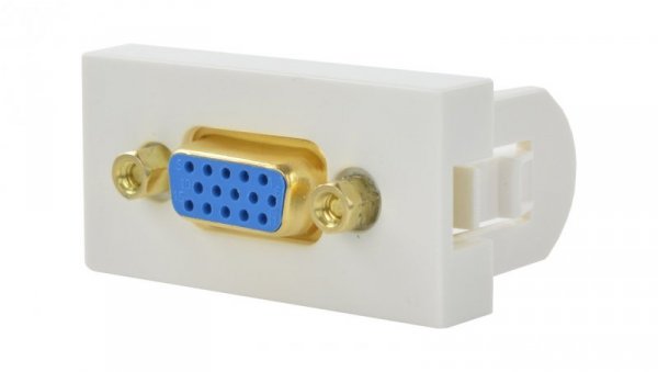 Gniazdo monitorowe SVGA 15pin moduł 1M 22,5x45 biały Mediabox