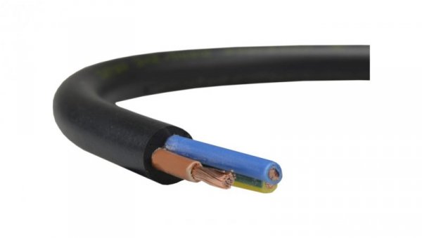 Przewód prądowy H05VV-F / OWY 500V 3x0,75 warsztatowy czarny linka Elektrokabel /100m/