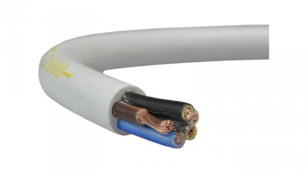 Przewód prądowy H05VV-F / OWY 500V 5x1,5 warsztatowy biały linka Elektrokabel /100m/