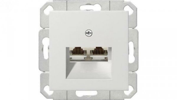 Gniazdo komputerowe podw. RJ45 cat. 6 Gira System 55 biały mat