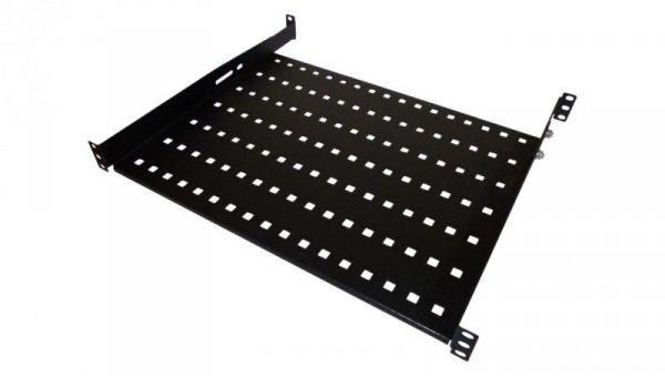 Półka stała 19 1U głęb. 550mm, czarna, 4 punkty mocowania SA-P-19-1U-550-4-C-02