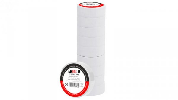 TAŚMA IZOLACYJNA 10M PCV / PVC BIAŁA WODOODPORNA IZOLACJA 19MM 10SZT.