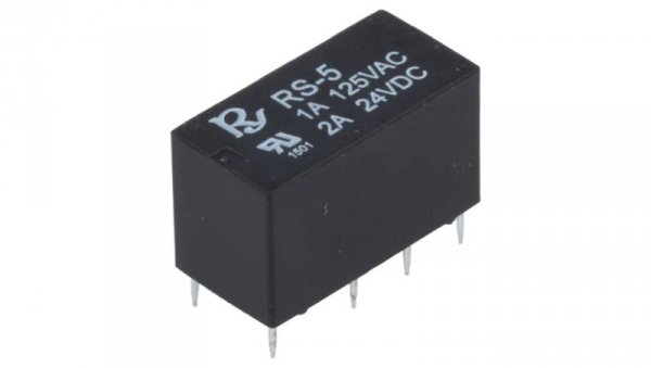 Przekaźnik elektromagnetyczny DPDT Ucewki 5VDC 1A/120VAC RS-5