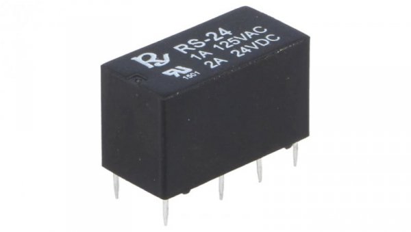 Przekaźnik elektromagnetyczny DPDT Ucewki 24VDC 1A/120VAC RS-24