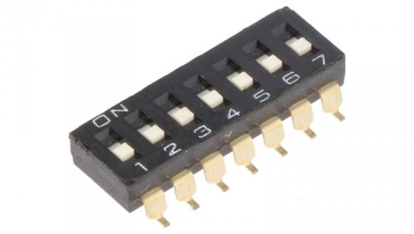 Przełącznik DIP-SWITCH Ilość sekcji 7 ON-OFF 0,025A/24VDC A6S-7102-H