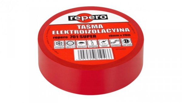 Taśma izolacyjna 19mm/20m Repero701 Super biała
