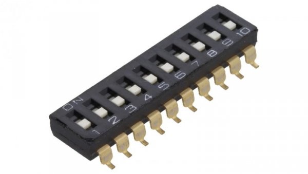 Przełącznik DIP-SWITCH Ilość sekcji 10 ON-OFF 0,025A/24VDC A6S-0101-H