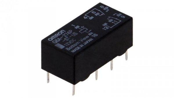 Przekaźnik elektromagnetyczny DPDT Ucewki 12VDC 0,5A/125VAC G6A-274P-ST-US 12VDC